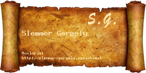 Slemmer Gergely névjegykártya